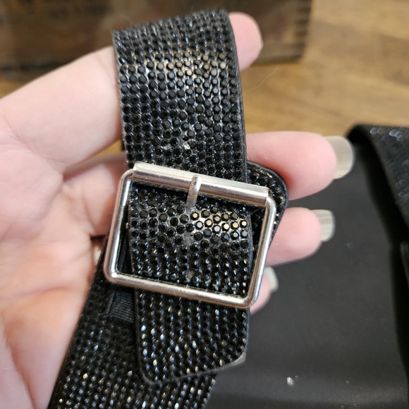 NWOT Torrid Sz 12 Black Glittery Strappy Slide Sandals with Buckles - Picture 6 of 9